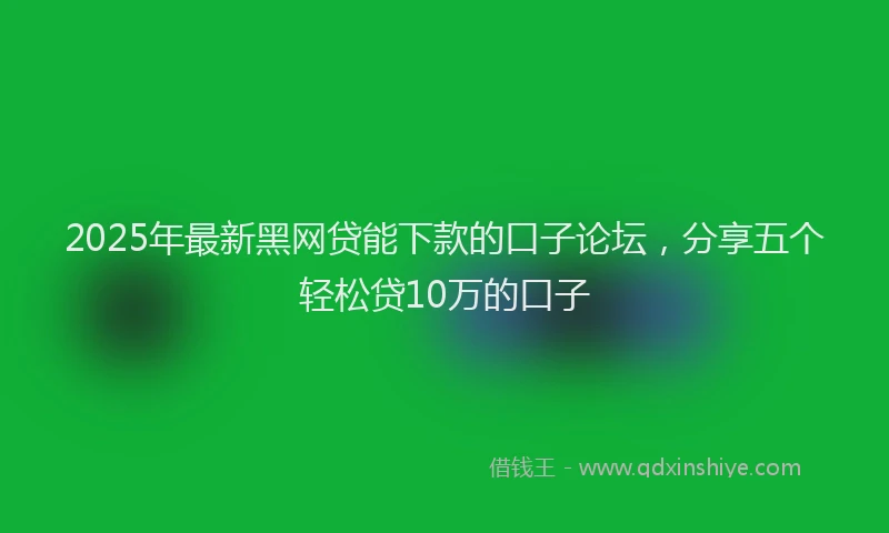 2025年最新黑网贷能下款的口子论坛，分享五个轻松贷10万的口子