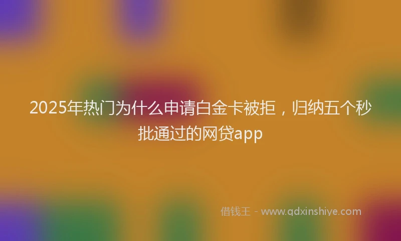 2025年热门为什么申请白金卡被拒，归纳五个秒批通过的网贷app