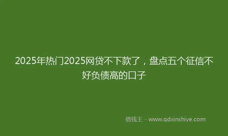 2025年热门2025网贷不下款了，盘点五个征信不好负债高的口子