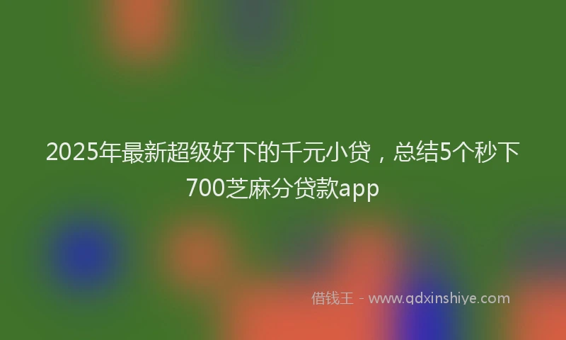 2025年最新超级好下的千元小贷，总结5个秒下700芝麻分贷款app