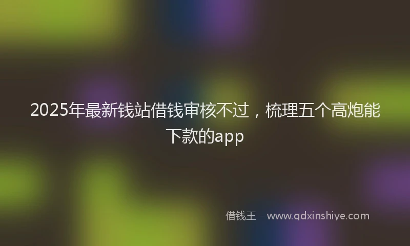 2025年最新钱站借钱审核不过，梳理五个高炮能下款的app