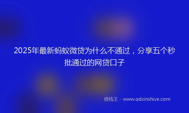 2025年最新蚂蚁微贷为什么不通过，分享五个秒批通过的网贷口子