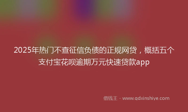 2025年热门不查征信负债的正规网贷，概括五个支付宝花呗逾期万元快速贷款app