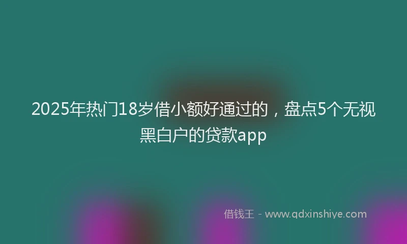 2025年热门18岁借小额好通过的，盘点5个无视黑白户的贷款app