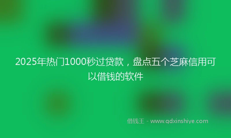 2025年热门1000秒过贷款，盘点五个芝麻信用可以借钱的软件