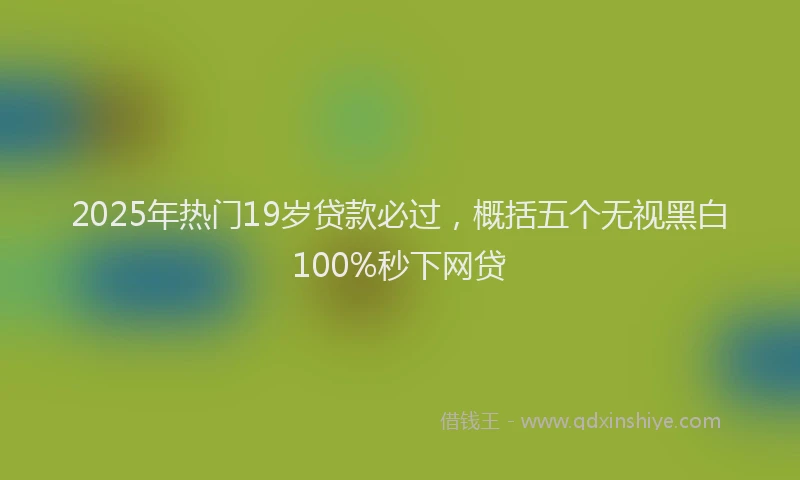 2025年热门19岁贷款必过，概括五个无视黑白100%秒下网贷