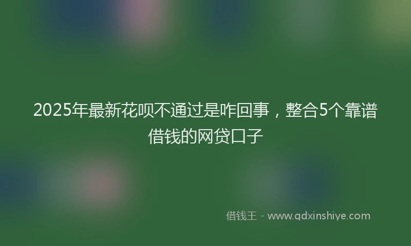 2025年最新花呗不通过是咋回事，整合5个靠谱借钱的网贷口子