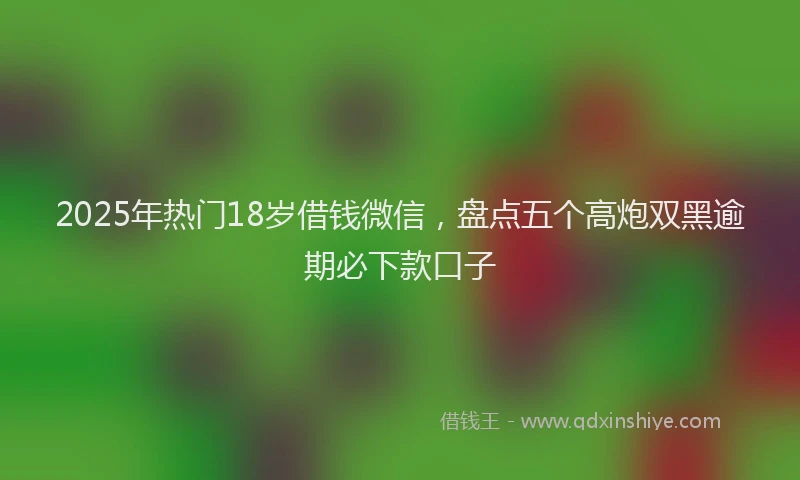 2025年热门18岁借钱微信，盘点五个高炮双黑逾期必下款口子