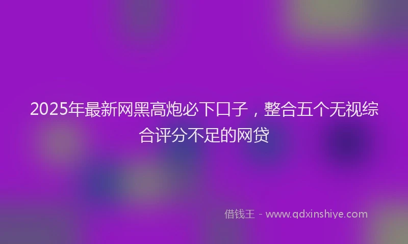 2025年最新网黑高炮必下口子，整合五个无视综合评分不足的网贷