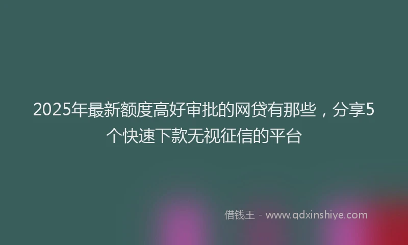 2025年最新额度高好审批的网贷有那些，分享5个快速下款无视征信的平台