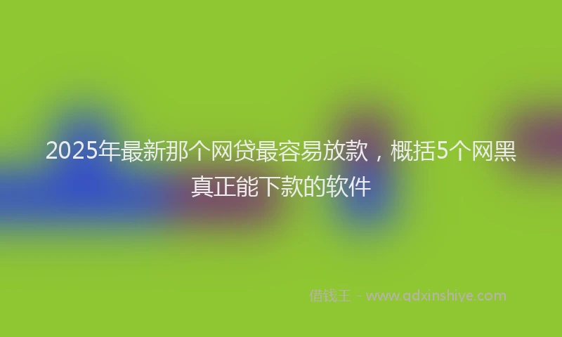 2025年最新那个网贷最容易放款，概括5个网黑真正能下款的软件
