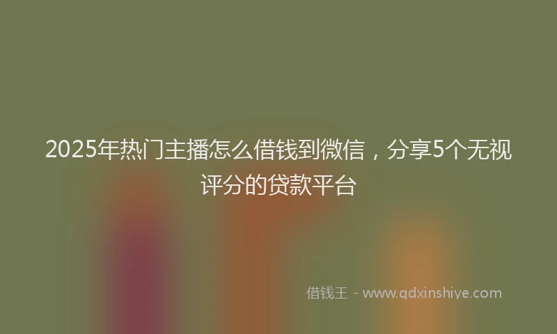 2025年热门主播怎么借钱到微信，分享5个无视评分的贷款平台