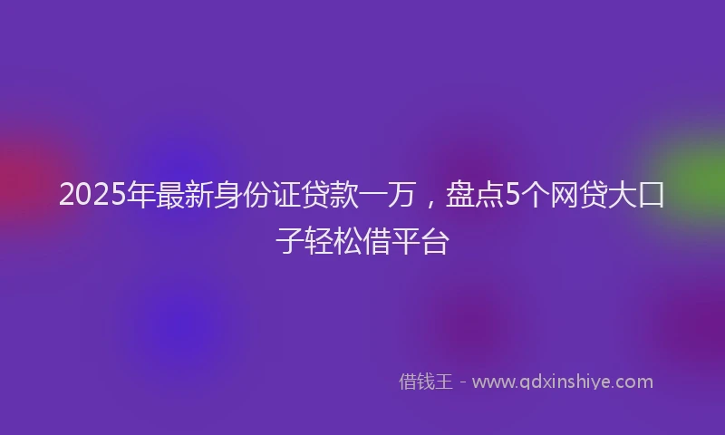 2025年最新身份证贷款一万，盘点5个网贷大口子轻松借平台