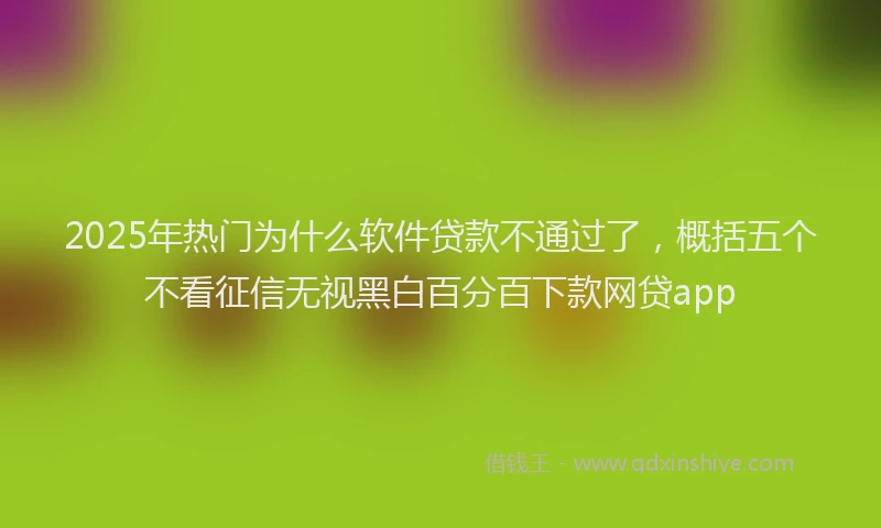 2025年热门为什么软件贷款不通过了，概括五个不看征信无视黑白百分百下款网贷app