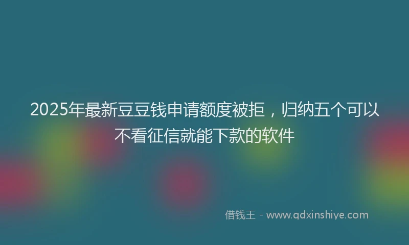 2025年最新豆豆钱申请额度被拒，归纳五个可以不看征信就能下款的软件