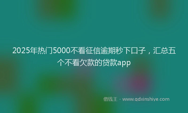 2025年热门5000不看征信逾期秒下口子，汇总五个不看欠款的贷款app