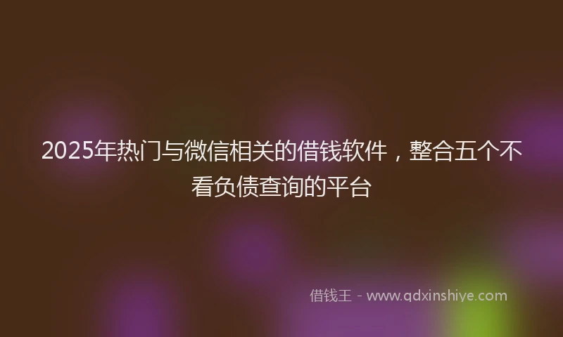 2025年热门与微信相关的借钱软件，整合五个不看负债查询的平台