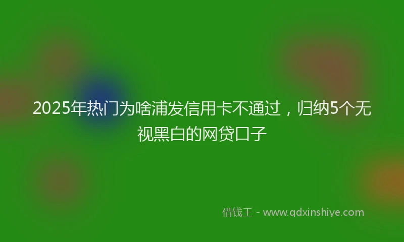 2025年热门为啥浦发信用卡不通过，归纳5个无视黑白的网贷口子