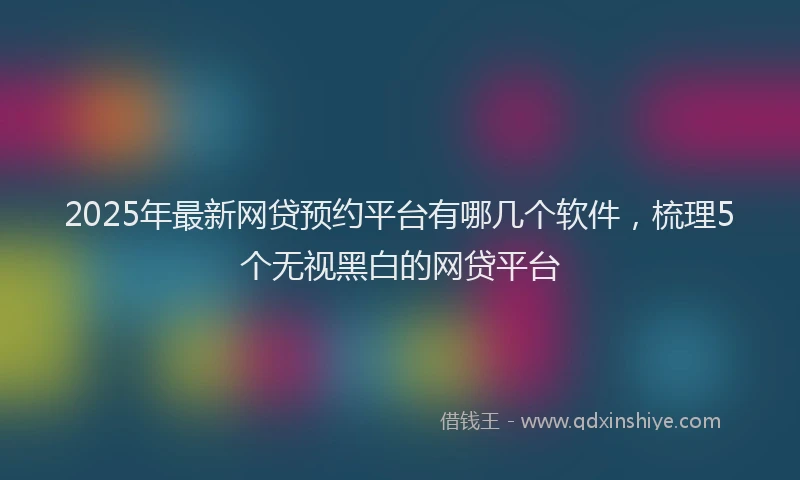 2025年最新网贷预约平台有哪几个软件，梳理5个无视黑白的网贷平台