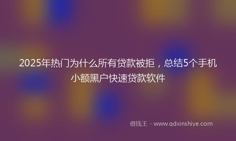 2025年热门为什么所有贷款被拒，总结5个手机小额黑户快速贷款软件