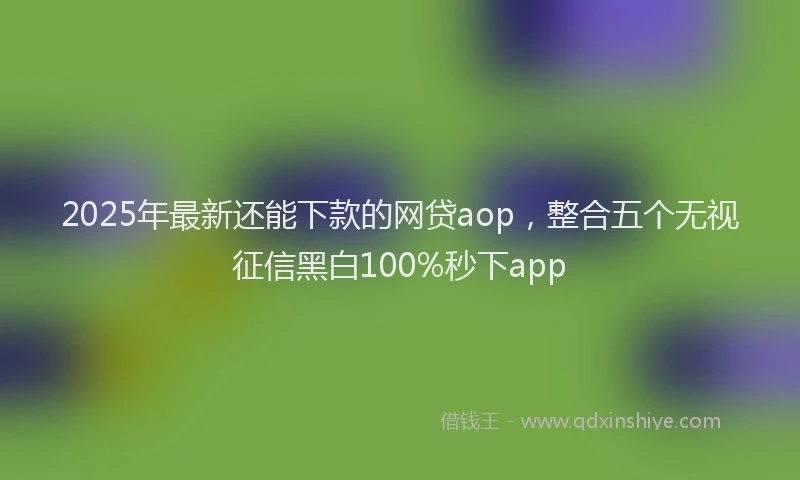 2025年最新还能下款的网贷aop，整合五个无视征信黑白100%秒下app