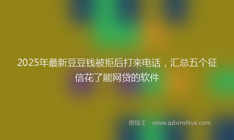2025年最新豆豆钱被拒后打来电话，汇总五个征信花了能网贷的软件