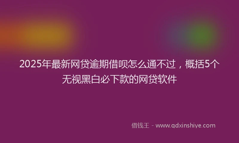 2025年最新网贷逾期借呗怎么通不过，概括5个无视黑白必下款的网贷软件