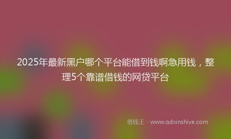 2025年最新黑户哪个平台能借到钱啊急用钱，整理5个靠谱借钱的网贷平台