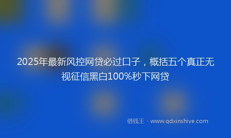 2025年最新风控网贷必过口子，概括五个真正无视征信黑白100%秒下网贷