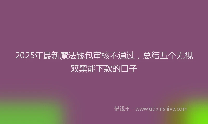 2025年最新魔法钱包审核不通过，总结五个无视双黑能下款的口子