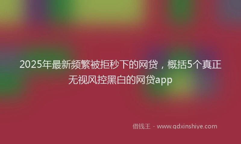 2025年最新频繁被拒秒下的网贷，概括5个真正无视风控黑白的网贷app