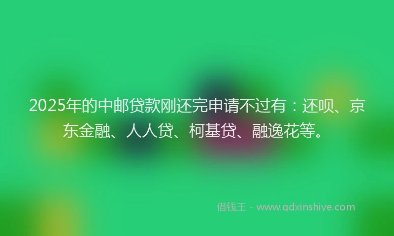 2025年的中邮贷款刚还完申请不过有：还呗、京东金融、人人贷、柯基贷、融逸花等。