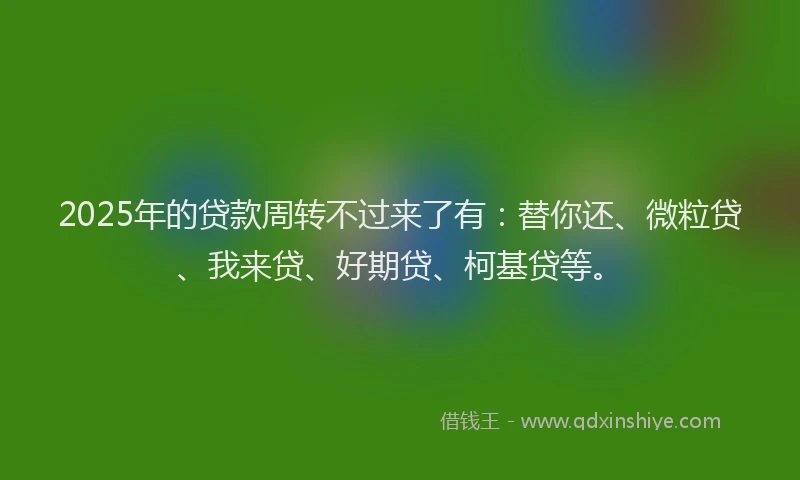 2025年的贷款周转不过来了有：替你还、微粒贷、我来贷、好期贷、柯基贷等。