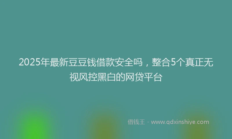 2025年最新豆豆钱借款安全吗，整合5个真正无视风控黑白的网贷平台