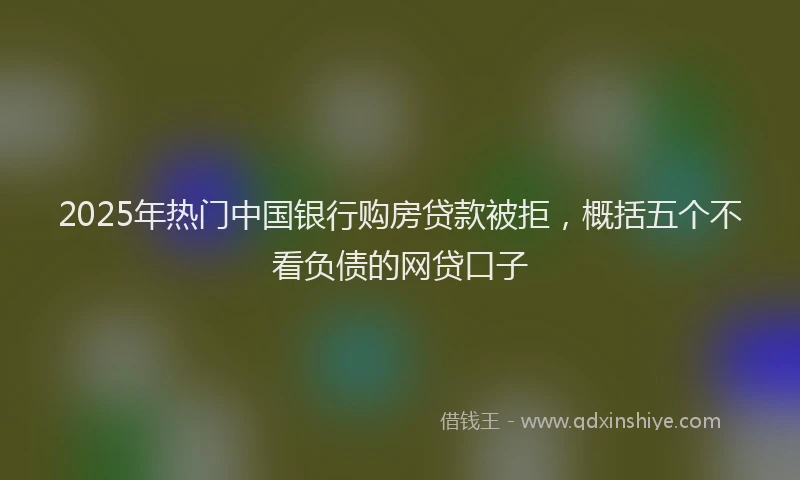 2025年热门中国银行购房贷款被拒，概括五个不看负债的网贷口子
