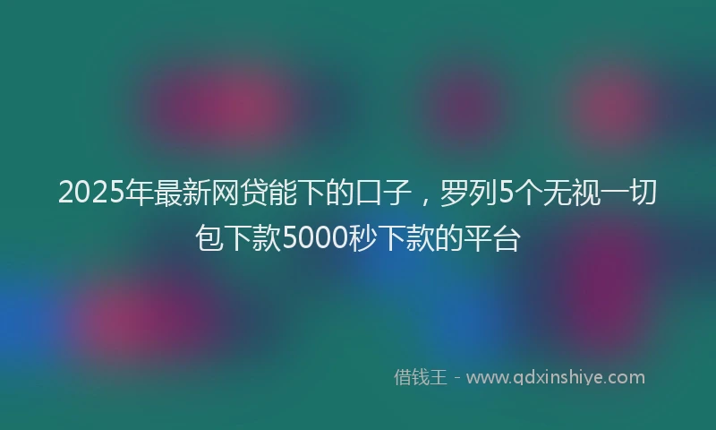 2025年最新网贷能下的口子，罗列5个无视一切包下款5000秒下款的平台