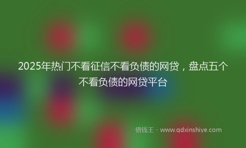 2025年热门不看征信不看负债的网贷，盘点五个不看负债的网贷平台