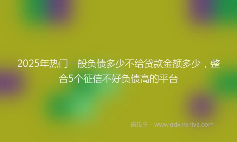 2025年热门一般负债多少不给贷款金额多少，整合5个征信不好负债高的平台