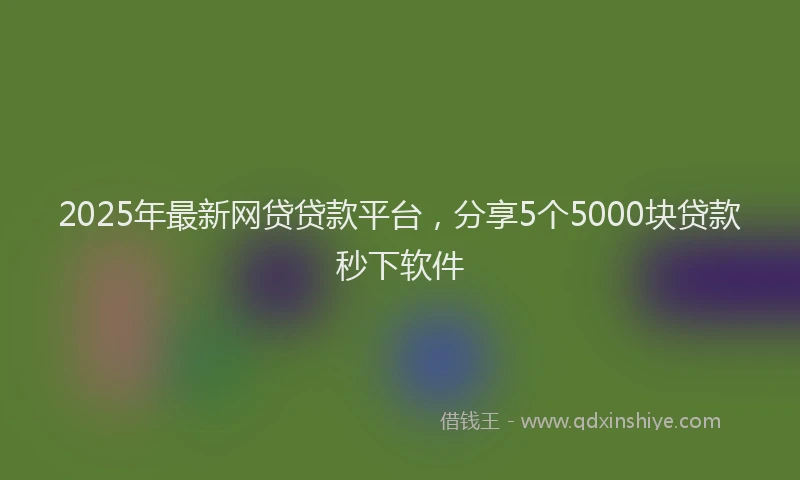 2025年最新网贷贷款平台，分享5个5000块贷款秒下软件