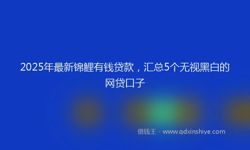 2025年最新锦鲤有钱贷款，汇总5个无视黑白的网贷口子