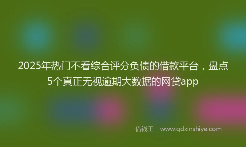 2025年热门不看综合评分负债的借款平台，盘点5个真正无视逾期大数据的网贷app
