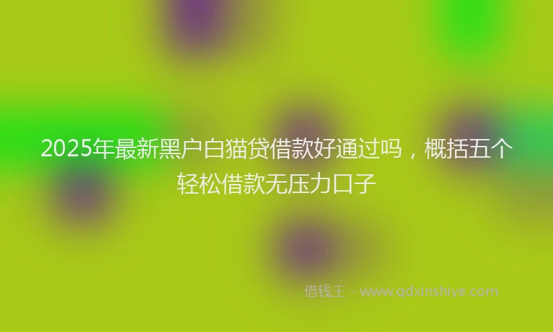 2025年最新黑户白猫贷借款好通过吗，概括五个轻松借款无压力口子