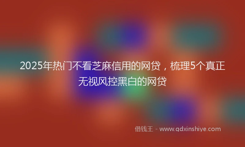 2025年热门不看芝麻信用的网贷，梳理5个真正无视风控黑白的网贷