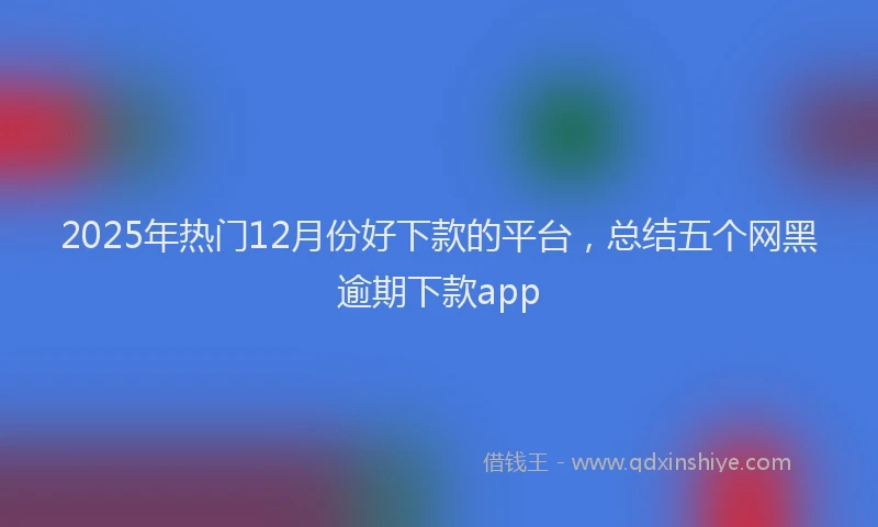 2025年热门12月份好下款的平台，总结五个网黑逾期下款app