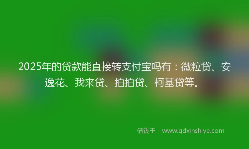 2025年的贷款能直接转支付宝吗有：微粒贷、安逸花、我来贷、拍拍贷、柯基贷等。