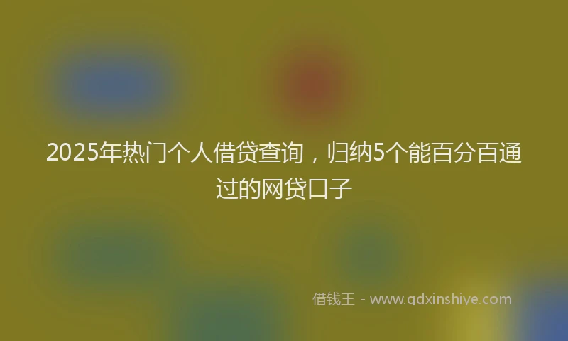 2025年热门个人借贷查询，归纳5个能百分百通过的网贷口子
