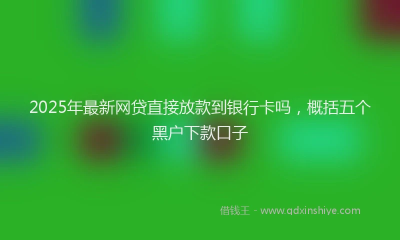 2025年最新网贷直接放款到银行卡吗，概括五个黑户下款口子