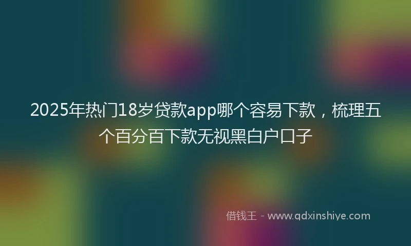 2025年热门18岁贷款app哪个容易下款，梳理五个百分百下款无视黑白户口子