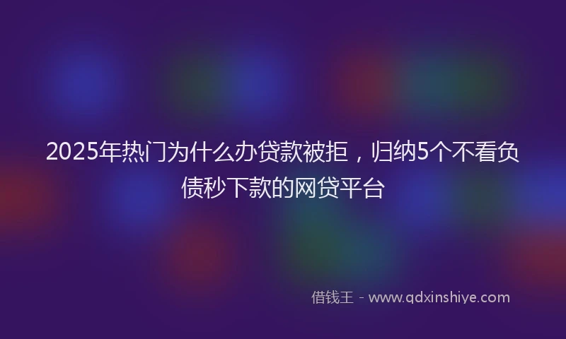 2025年热门为什么办贷款被拒，归纳5个不看负债秒下款的网贷平台