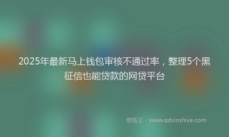 2025年最新马上钱包审核不通过率，整理5个黑征信也能贷款的网贷平台